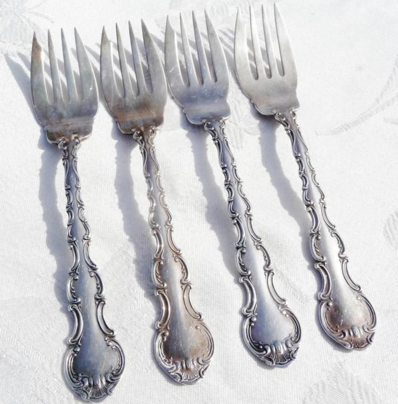 Gorham Strasbourg Pattern Sterling Silver Salad Forks Gorgeous not