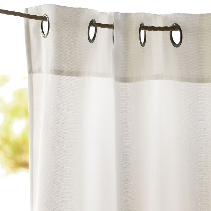 West Elm White Outdoor Grommet Drapes 96L 2 Drapes