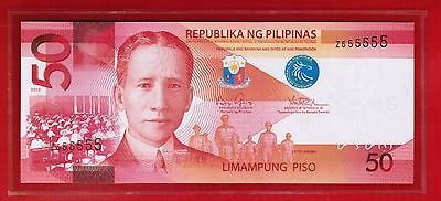 2010 PHILIPPINES 50 Peso New Design Banknote Aquino III Solid No. Z