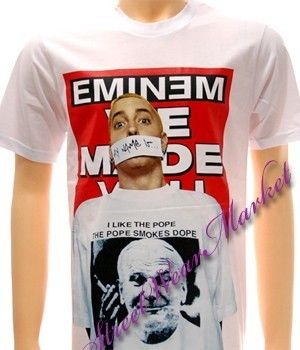 Eminem Punk Rock Pop Men Heavy Metal Music Tour Rap Rapper T shirt Sz