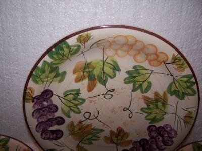  Plates Set 4 Alco Industries Hand Painted Ceramic Grapevine