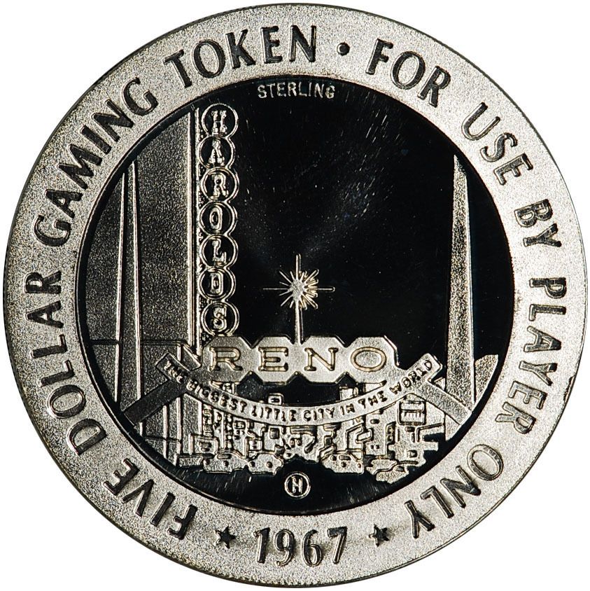 1967 Harolds Club Las Vegas Sterling Silver Gaming Token RARE Error