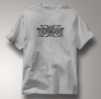 Henderson Motorcycle Excelsior Vinta T Shirt Large Gray