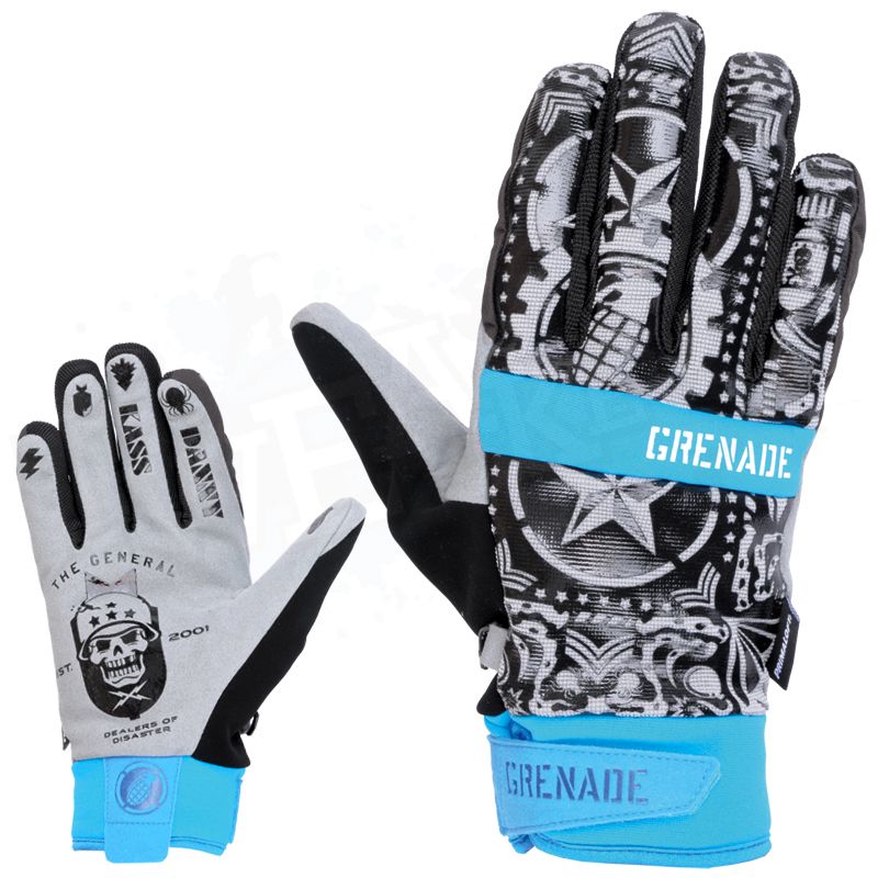 NEW 2013 Grenade Danny Kass Pro Mens Snowboard Pipe Gloves   Blue   X