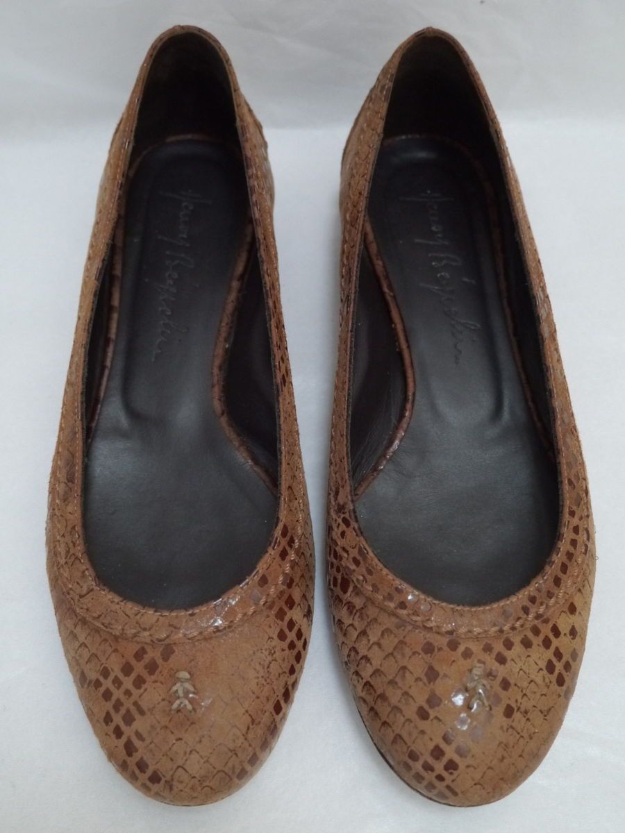 Henry Beguelin Brown Snake Pattern Ballet Flats Size 36