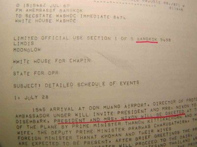 dept of state telegram president nixon bangkok