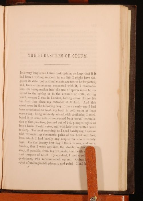 1856 Confessions of English Opium Eater T de Quincey