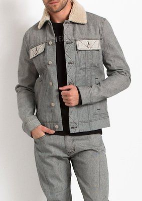 armani exchange a x contrast utility denim jacket coat