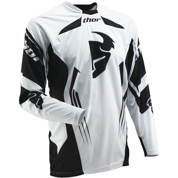  MX Motocross ATV Core Solid White Black Jersey 2XL XX Large