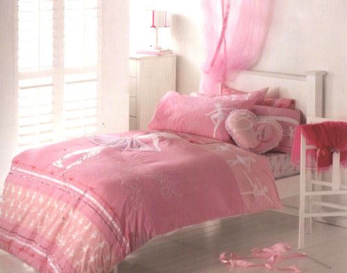 princess ballerina pink app emb cot quilt cover set new