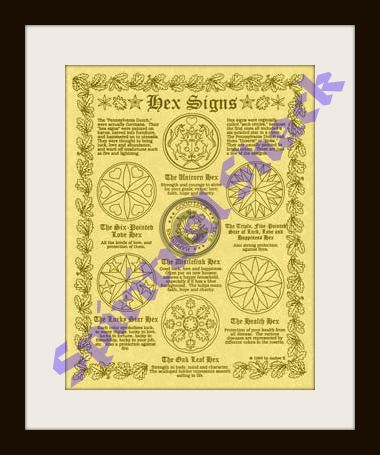 HEX SIGNS Parchment Book of Shadows Print Wicca PAGAN Wiccan