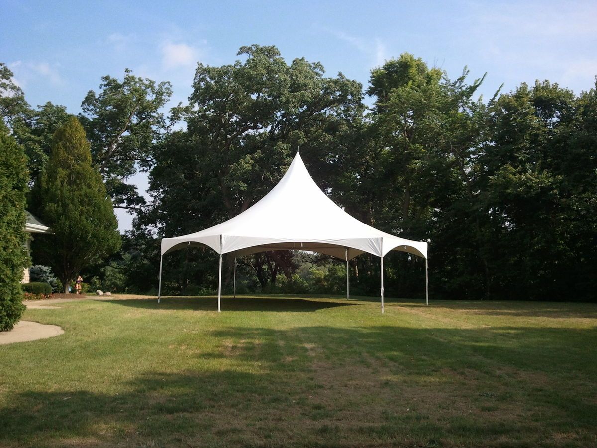 35 x 40 HEXAGON FRAME TENT HIGH PEAK CROSS CABLE COMMERCIAL GRADE