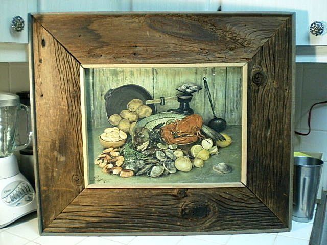 Mid Century Massachusetts Painter Biff Heins Still Life Lobster Fish