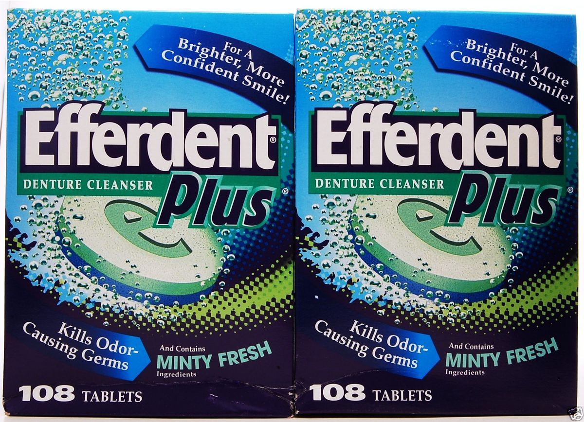 Boxes Efferdent Plus Denture Cleanser Tablets 108 per box (216