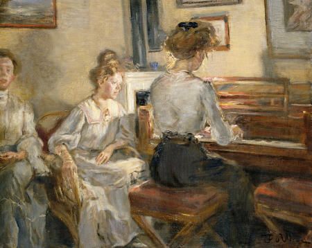 Fritz Karl Hermann Von Uhde Evening Music People New