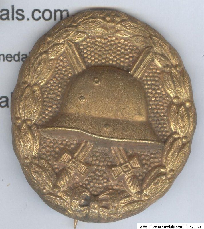  Imperial WWI GOLD Wound Badge with MINITURE Piece top fighting honor