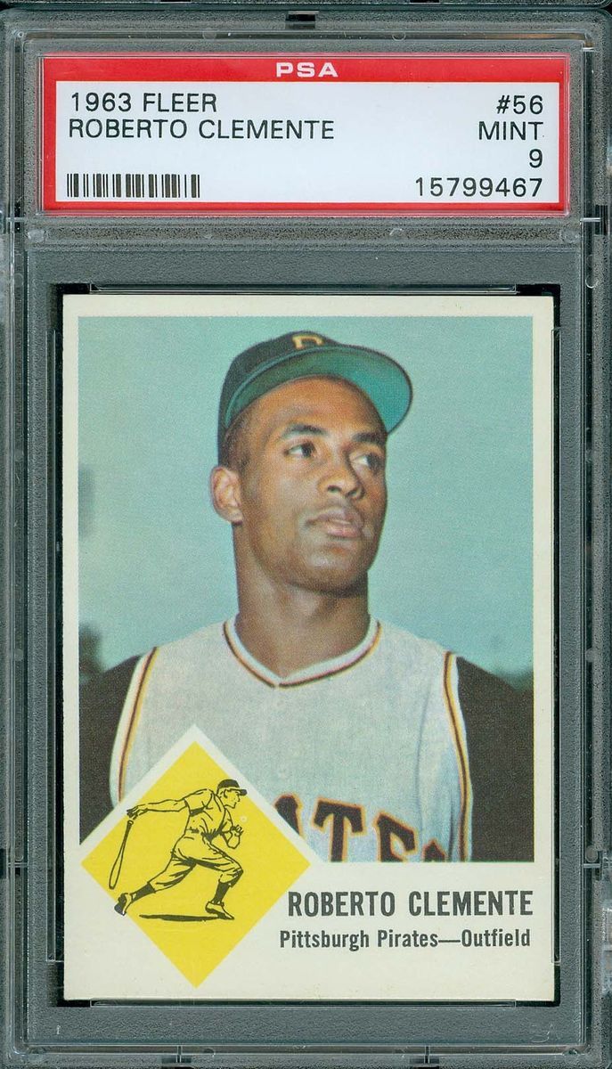  1963 Fleer Baseball 56 Roberto Clemente PSA 9