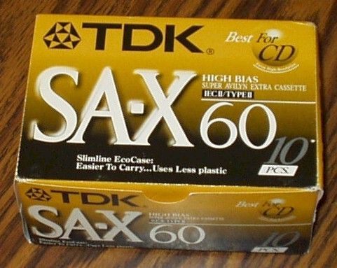 10 TDK SA X 60 Blank Audio Cassette Tapes High Bias Type II NEW