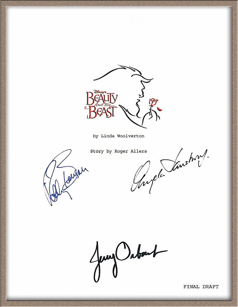 ANGELA LANSBURY JERRY ORBACH ROBBY BENSON SIGNED BEAUTY AND THE BEAST