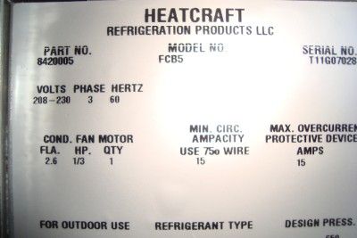 Larkin Heatcraft FCB 5 Ton FCB Air Cooled Condenser