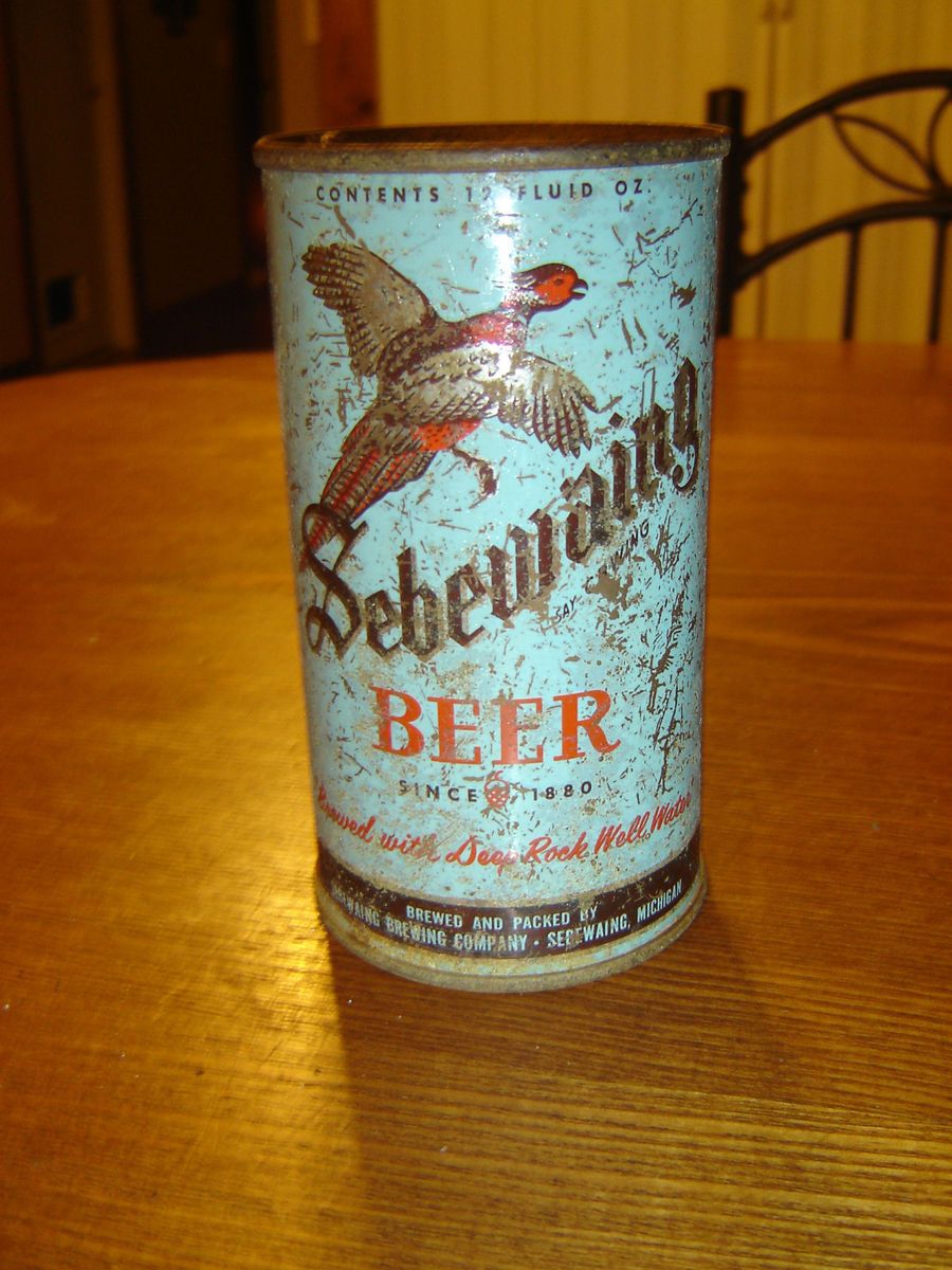 Sebewaing Michigan Empty Flat Top Beer Can