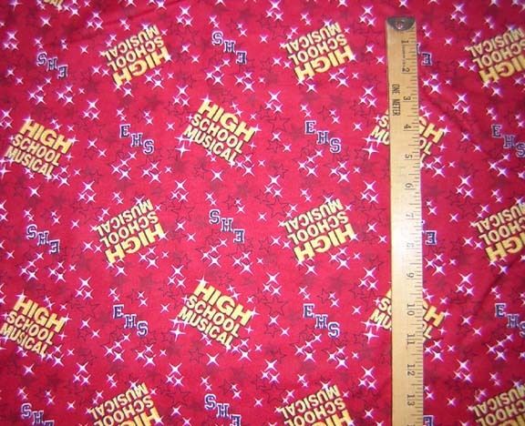 HIGH SCHOOL MUSICAL ** FLANNEL ** fabric 2 yards by 43