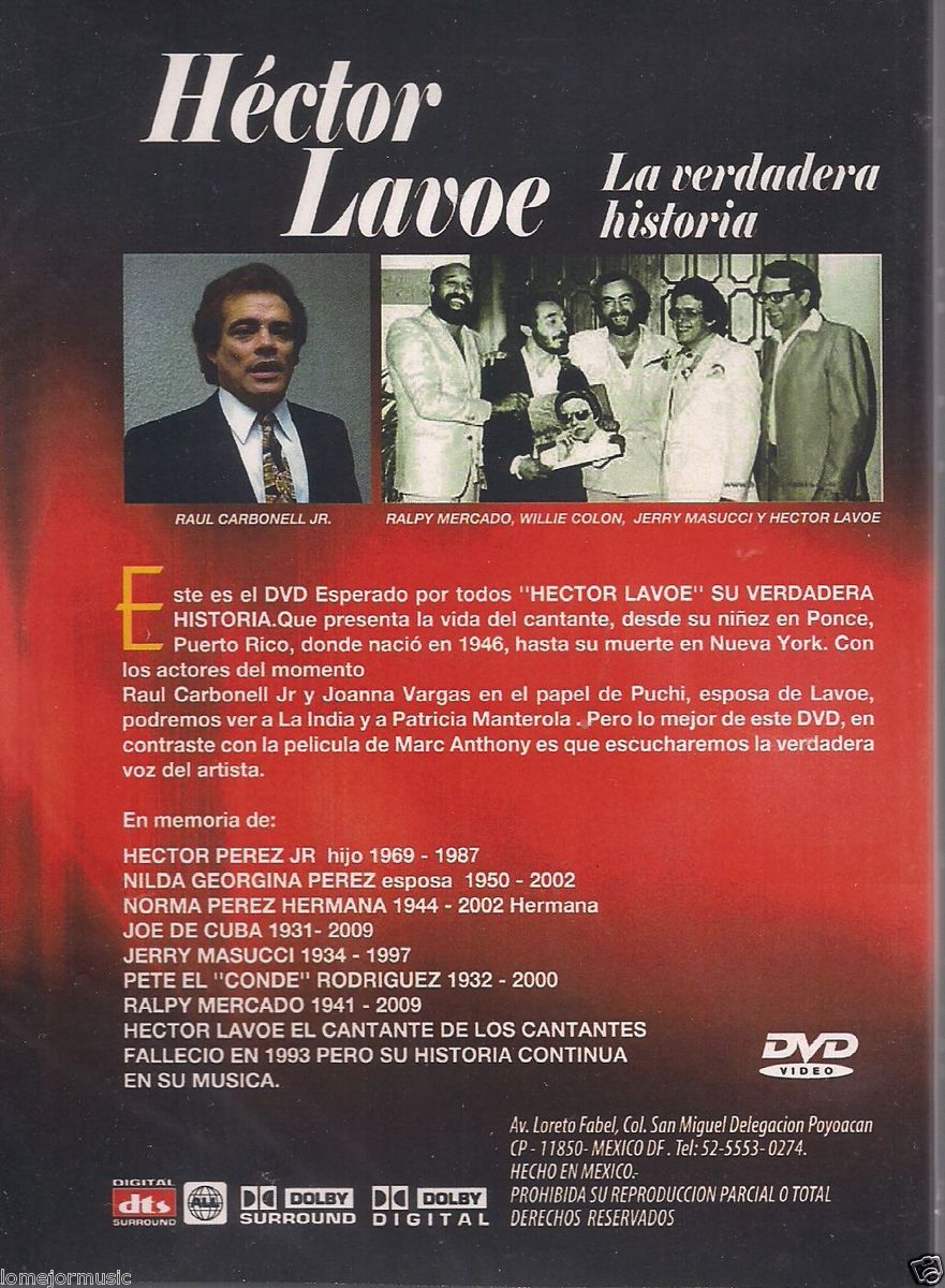 DVD La Verdadera Historia de Hector Lavoe En Su Propia Voz