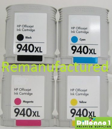 4pk HP 940XL HP940 B C M Y Inkjet Cartridge 8000 8500