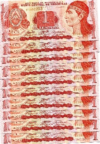 Honduras 1 Lempira 2006 P 84E UNC Lot 10 Pcs