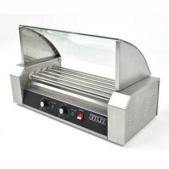 Commercial 1000W Hot Dog Roller Grill Cooker Machine CE