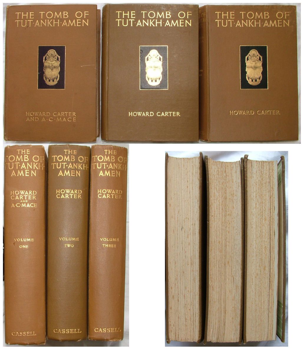  volume 1st edition set of The Tomb of Tutankhamen by Howard Carter