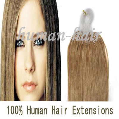 20 Indian Remy Loop Micro Rings Human Hair Extensions 100S #16 Ash