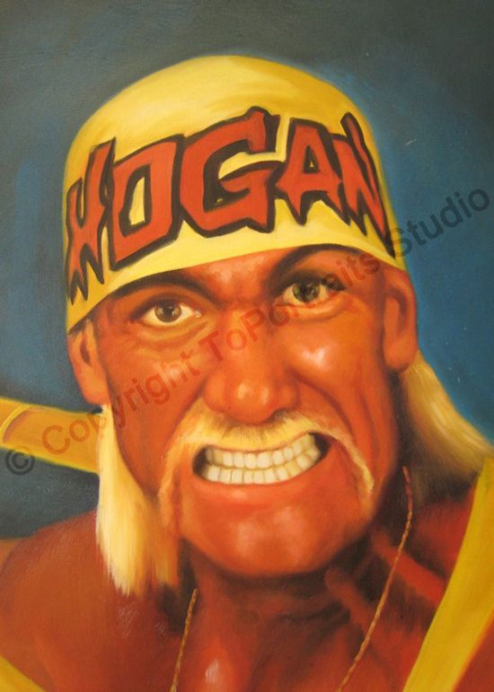 Hulk Hogan WWF WWE Wrestling Champion Art Oil Painting on PopScreen