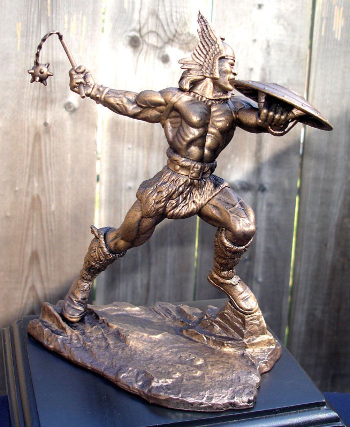 Frazetta Master Artists The Hun Faux Bronze Statue Black Base