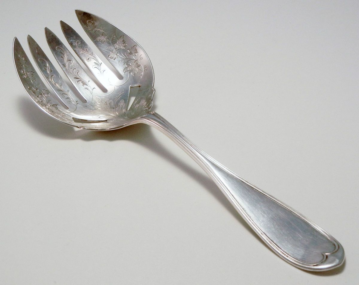 Farrington Hunnewell Sterling Silver Serving Spoon Fork 3 51 Oz