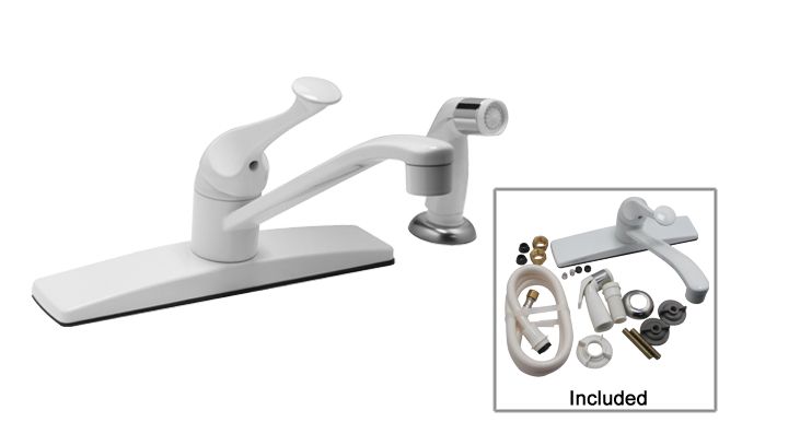 Huntington Brass Kitchen Faucet with Side Sprayer White Finish HB5720W