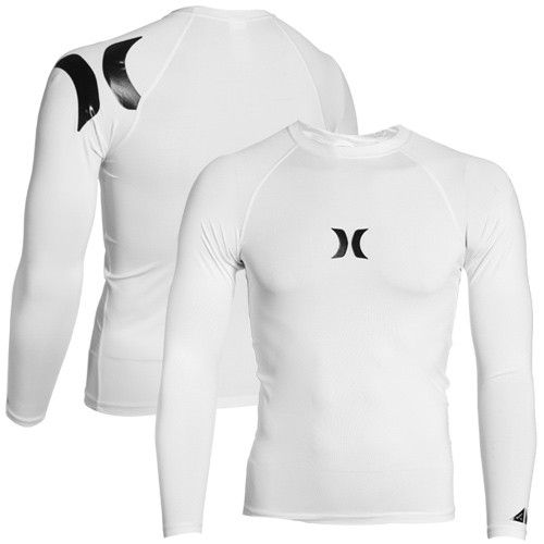 Hurley One Only White 4 Way Stretch Lycra Rashguard