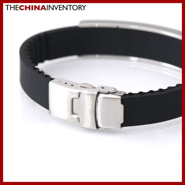  Stainless Steel Black Rubber I Love Papa Tag Bracelet B5001