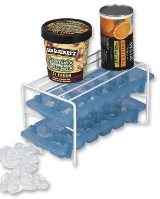 Ice Cube Tray Freezer Stack Rack Vinyl Coated Metal White New