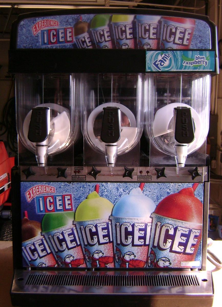 Three Tub Carbonated Icee Slushy Machine