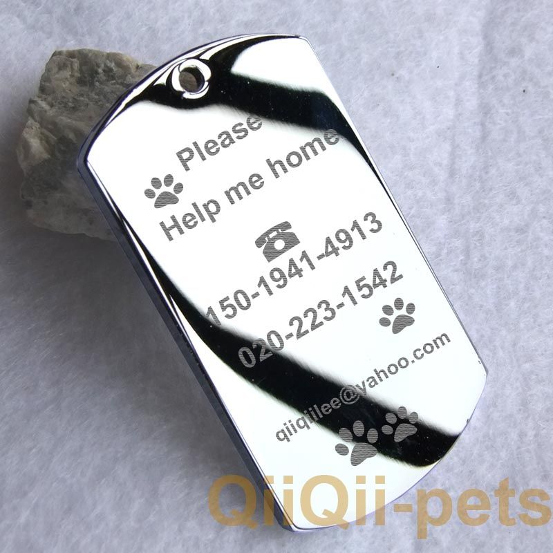  Stainless Steel Custom Engraved Dog Tag Pet ID Tags Pet Name DIY Tags