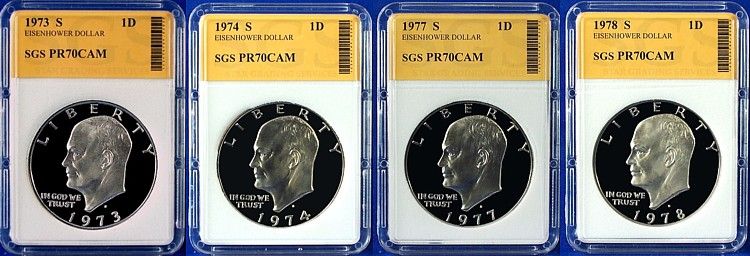 1971 78 Perfect Proof UNC Silver Ike Set 16 Coin Set