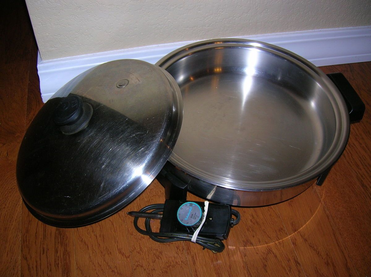 SALADMASTER 7256 OIL CORE 12 ELECTRIC SKILLET, PAN, VAPO VALVE LID