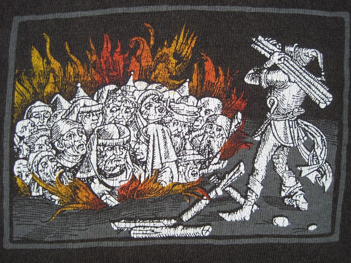 Insane 90s Vintage Heretic in Good Company T Shirt Jesus Joan of Arc