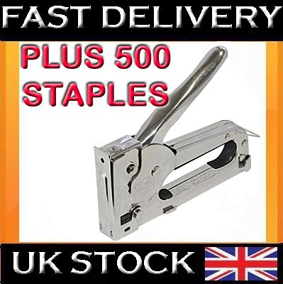 Heavy Duty Stainless Steel Metal Staple Gun 500 Staples