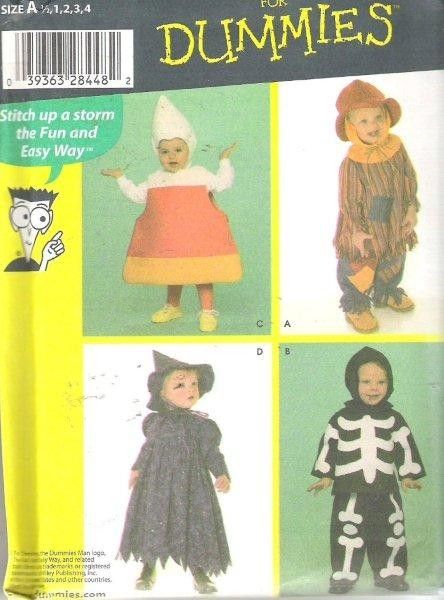 Simplicity Toddler Halloween Costume Sewing Pattern Size 1 2 3 4 Baby