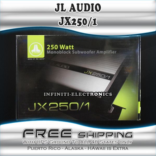 NEW JL AUDIO JX250 1 250W RMS MONO BLOCK CLASS AB FULL RANGE CAR