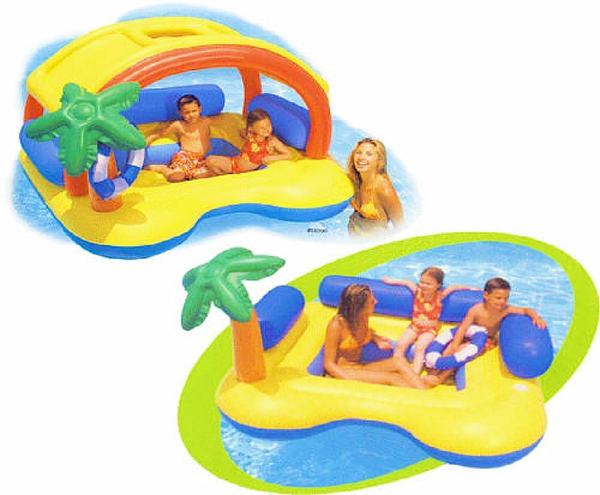 Intex “Beachcomber Fun Island” Inflatable Pool Float w Free Air on 