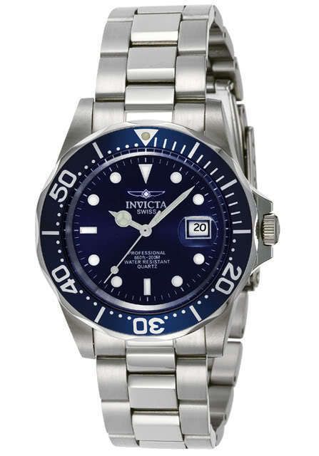 Invicta 9308 Mens Blue Dial SS Band Pro Diver Watch