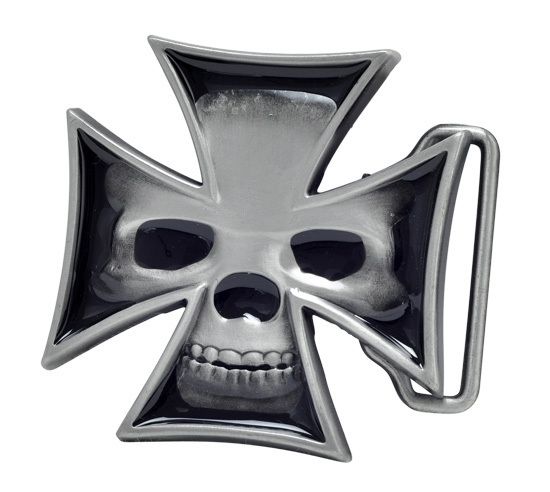 Maltese Iron Cross Skull Belt Buckle Unique Metal New Hip Cool